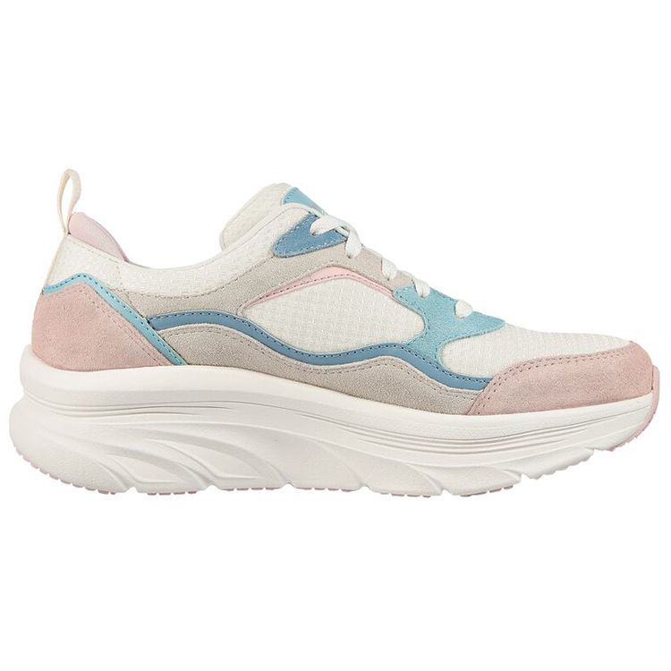 Skechers Dlux Walker Sport Trend Низкие Повседневные Кроссовки Женские Синий Розовый Белый 149357-OFPK
