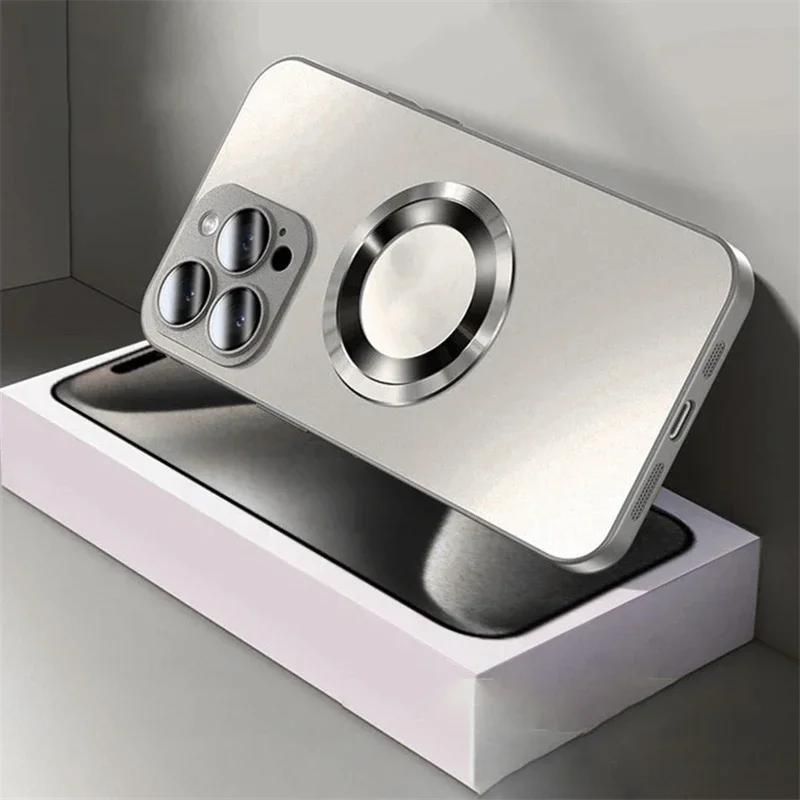 Роскошный магнитный чехол For Magsafe для iPhone 17 16 15 Pro Max 14 13 12 11 Защита камеры Ударопрочный чехол для беспроводной зарядки