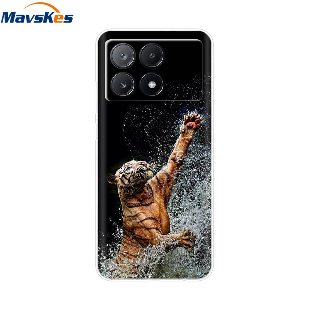 Чехол для мобильного телефона Для Poco X6 Pro Чехол-крышка Милые Прозрачные Мягкие Силиконовые Чехлы Для Poco X6 Pro Чехол PocoX6 Pro Задняя Крышка Fundas