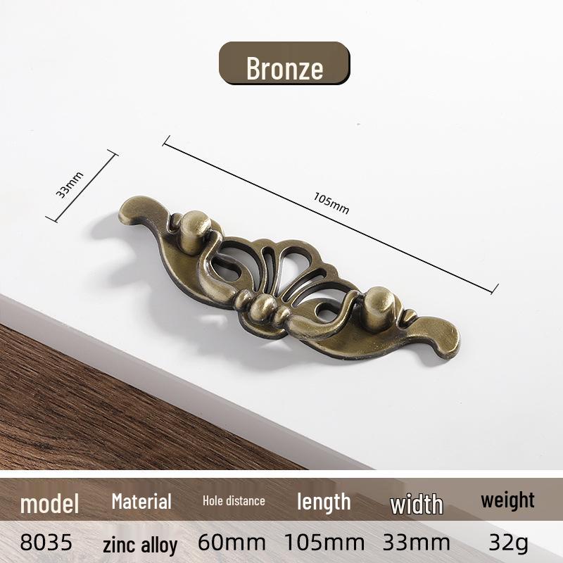 Античная сине-красная бронзовая европейская классическая кухонная мебельная ручка-кольцо