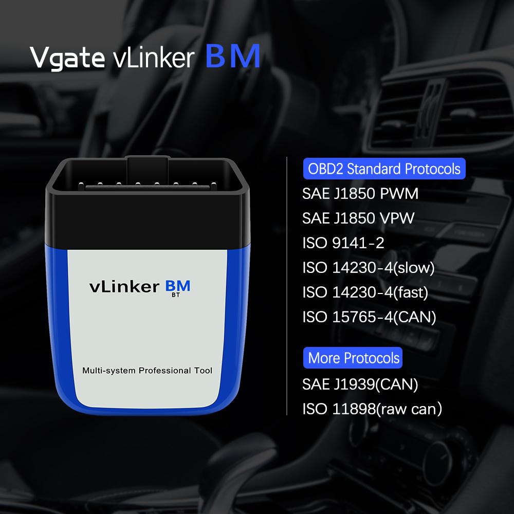 Vgate VLinker BM для BMW Bimmercode Bimmerlink Bluetooth 3,0 elm327 Автомобильный диагностический инструмент автоматического сканирования ELM 327 OBD сканер