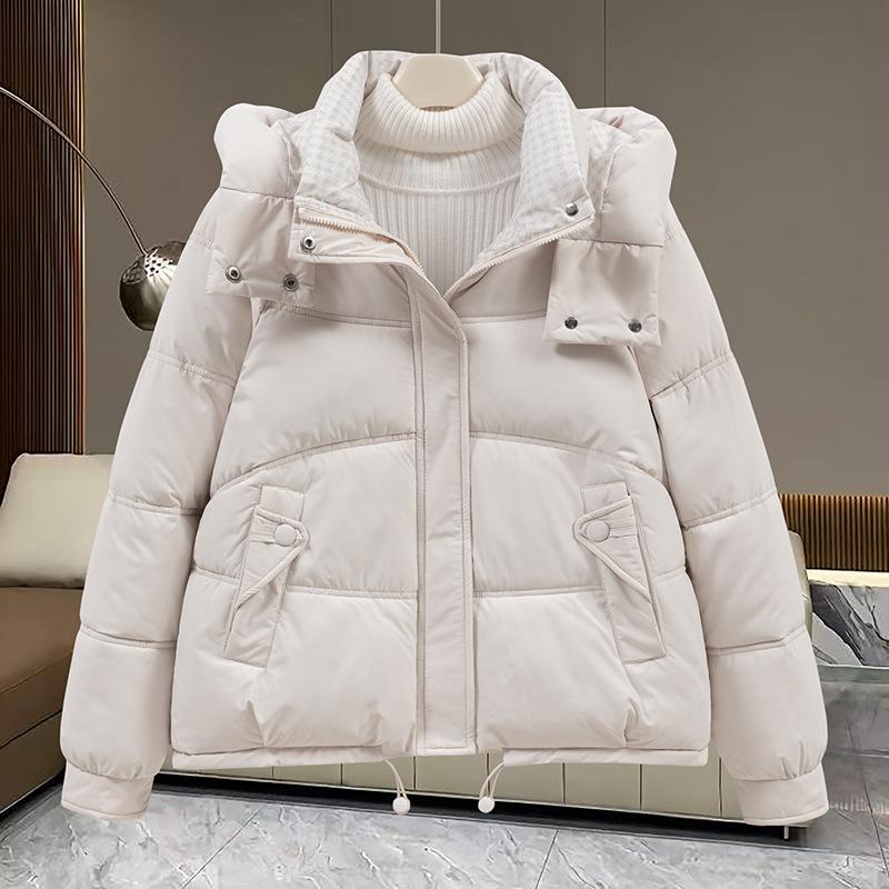New Winter Cotton Coat, Cotton Jacket, Hooded Korean Style, Versatile and Fashionable Women's Loose Simple and Fashionable Short Jacket