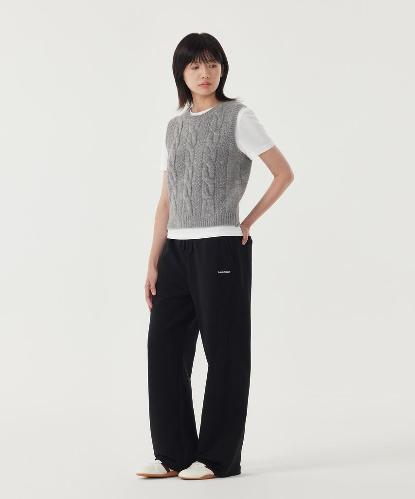 COVERNAT WOMAN Cable Knit Vest Khaki