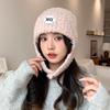 Осенне-зимняя модная повседневная вязаная шапка из кораллового флиса, японская универсальная теплая шапка для женщин, уличная ветрозащитная шапка для защиты ушей