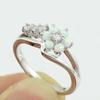 Delysia King Exquisite Round Cut White Fire Australian Gemstone Flower Ladies Opal Ring Diamond Jewelry Birthday Gift Bridal Engagement Party Ring