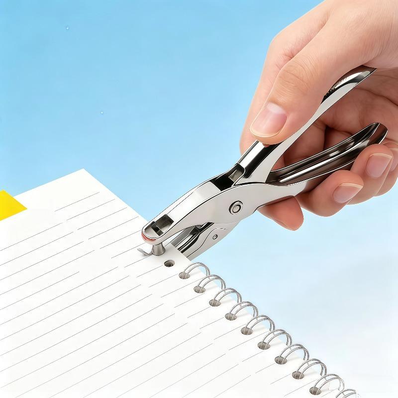 Single Hole Punch Paper Puncher Manual Hand Tool for Office School Binding Crafting Scrapbooking Heavy Duty Metal