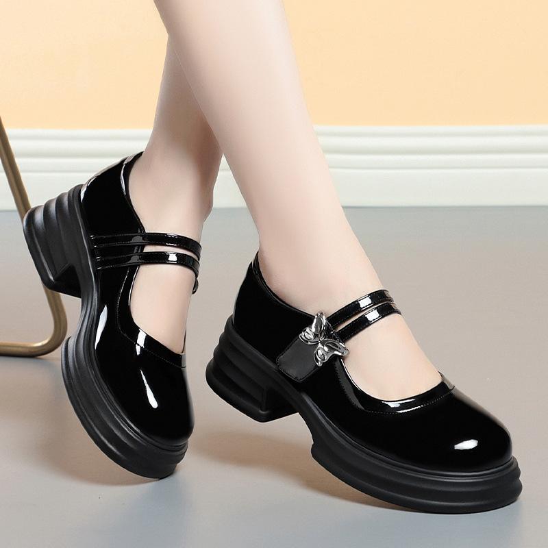 Новые туфли на платформе и высоком каблуке, женские туфли Мэри Джейн на толстом каблуке, элегантные туфли-лодочки на каблуке с бантиками, туфли с круглым носком, женская свадебная обувь
