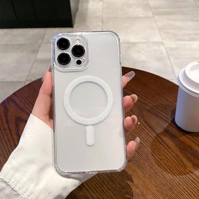 Магнитное притяжение для чехла для мобильного телефона IPhone16promax Magsafe Apple 14Pro Прозрачный 14 Жесткий чехол PC