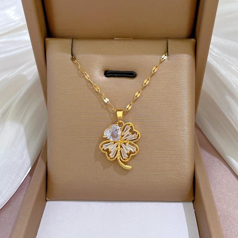 Геометрические Популярные Элементы Роскошное Банкетное Свадебное Ожерелье Женская Универсальная Цепочка на Ключицу Титановая Сталь