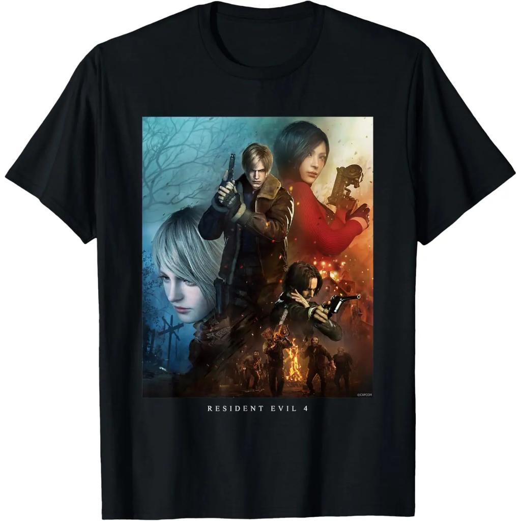 2026 Новая футболка Resident Evil 4 Gold Edition Унисекс Высокое качество Оверсайз Мягкая футболка Хлопок Короткий рукав для Мужчин Женщин Футболка