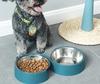 Double Bowls for Dogs Stainless Steel Feed Bowls Water Feeder Feeding Dishes Accessories for Small Dogs Cat Puppy Feeding | Dog Food