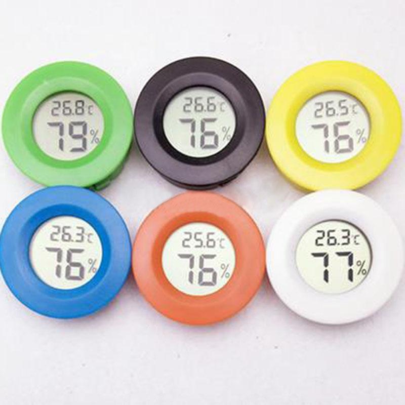 Новый круглый цифровой сигарный хьюмидор, гигрометр, термометр, инструмент, черный 