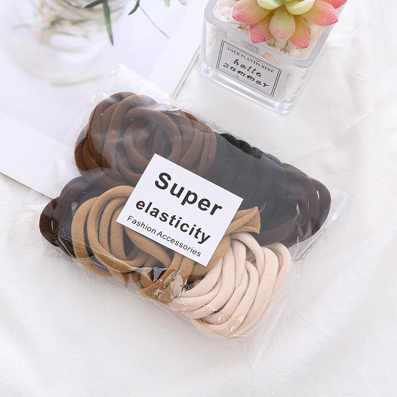 25 шт. Разноцветные хлопковые эластичные резинки для волос для женщин и мужчин