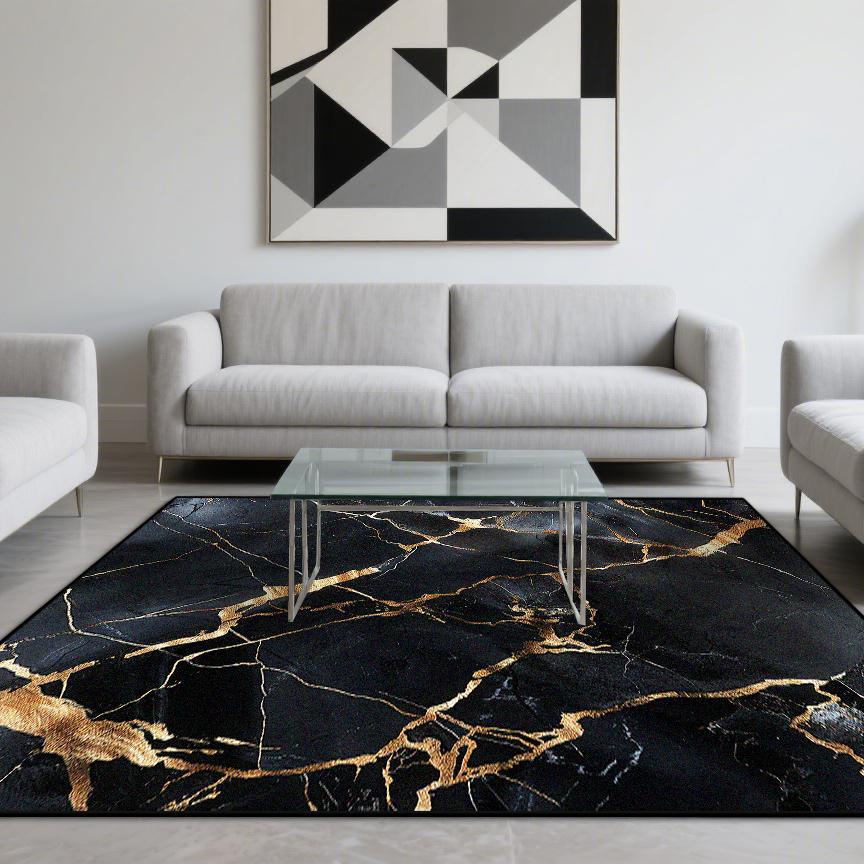 Современный Стиль Роскошный Ковер Гостиная Мраморная Отделка Ковры для Зоны Дивана Нескользящий Коврик для Пола Спальни Гостиной Моющийся Придверный Коврик