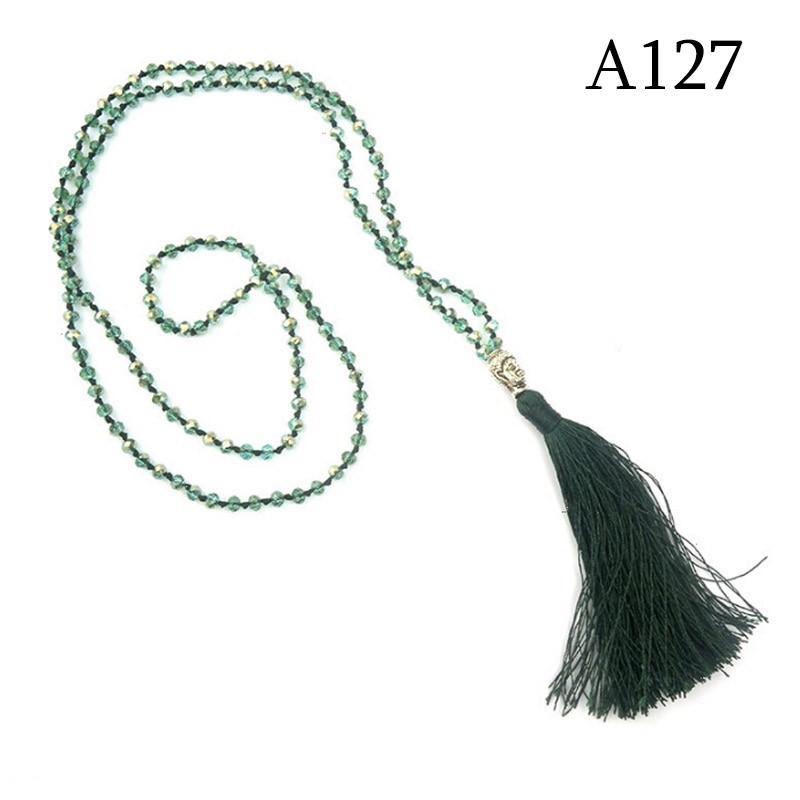 Привет кристалл из бисера голова Будды кулон с кисточками длинное ожерелье в стиле бохо