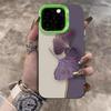 Purple Ginkgo Leaf Design Silver Shell Phone Case for Apple 17/16/15 Pro, 14 Pro Max, and 13.