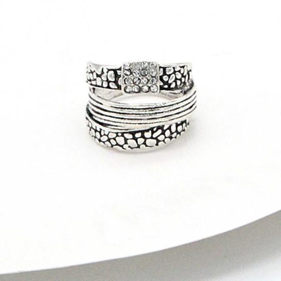 4Pcs/Set Unisex Rings Wide Ethnic Style Hollow Carved Pattern Knuckle Rings Jewelry Accessories