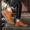 Мужская кожаная повседневная обувь ручной работы повседневные ботильоны для мужчин осень-зима уличное модное повседневное обувь мужские Hombres Botas