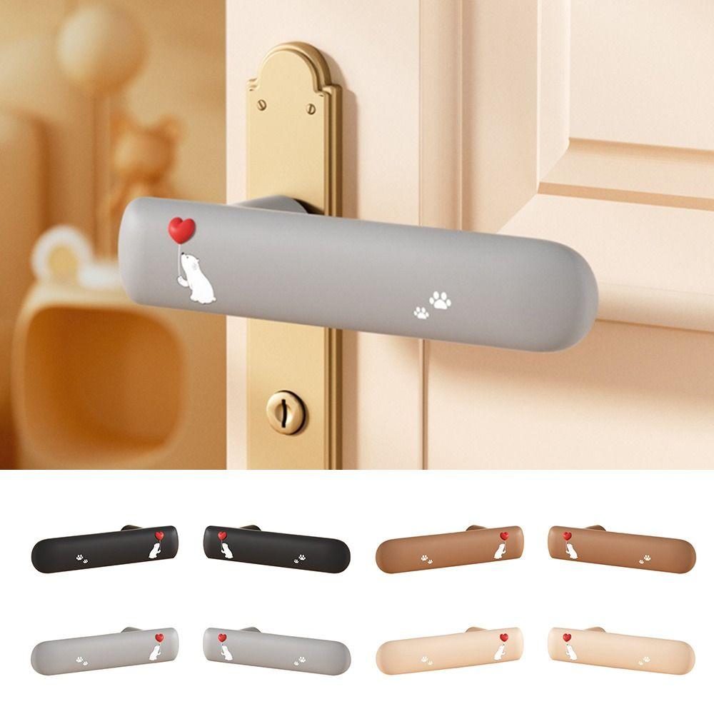 Anti-collision Door Knob Cover Silicone Protective Pad Cute Baby Safety Sleeve Protector for Home