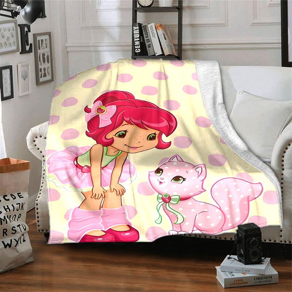 1pc Princess Strawberry6 Blanket, Gift, for Men and Women, Soft Blanket, Good for Sofa Bed Couch Travel, Lightweight Flannel Blanket