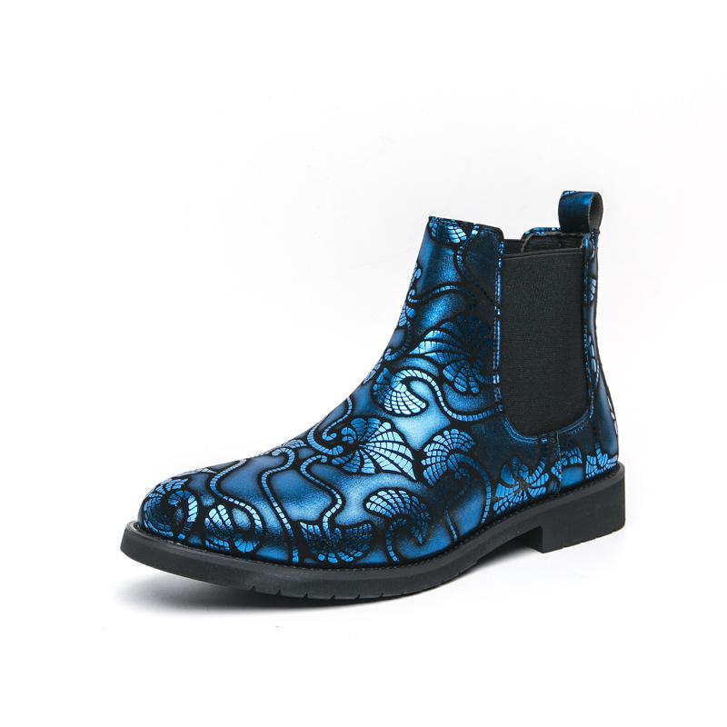 Большой размер 46 ботинки челси мужские 2025 весна и осень мужские средней и высокой высоты кожаные туфли ночной клуб британский стиль короткие ботинки мужские
