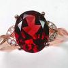 Finger Ring Geometric Imitation Garnet Jewelry Opening Adjustable Sparkling Ring for Daily Wear