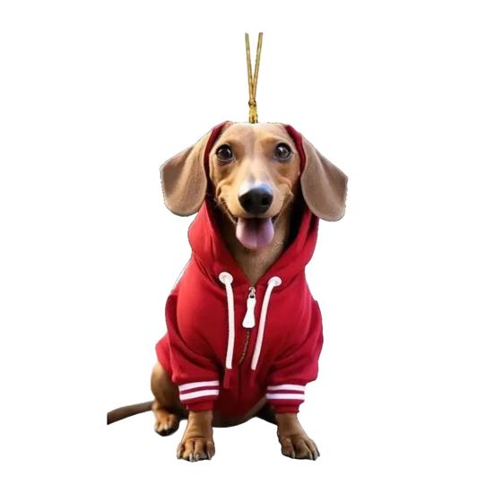 Игривая акриловая подвеска-украшение для автомобиля с собакой на Рождество