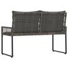 Outdoor Bench Gray 118 x 55 x 82 cm PE Rattan and Fabric