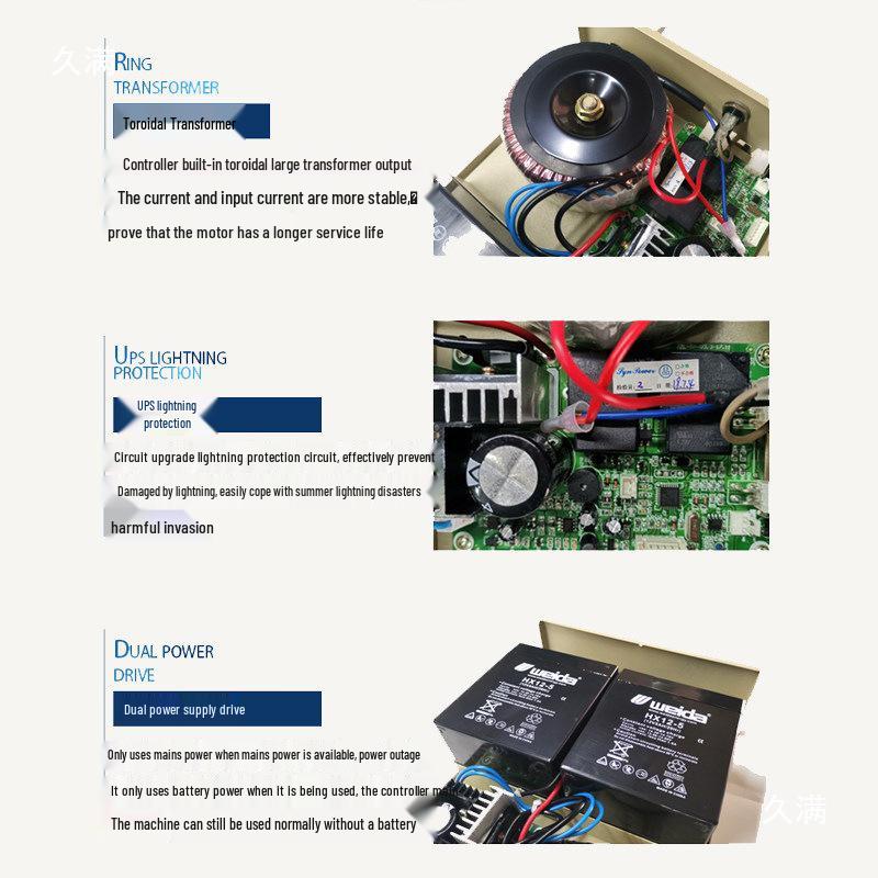 Electric Rolling Shutter Controller with DC24V Remote Control & Backup Power Supply for Garage Doors