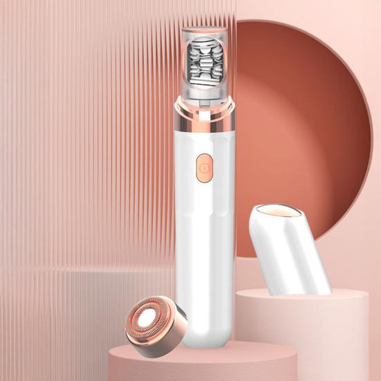 Электробритва с двумя головками, перезаряжаемая через USB, водонепроницаемая, портативная, для мужчин, женщин, лица, тела, зоны бикини, рук, ног, удаление волос, эпилятор, бритва, триммер