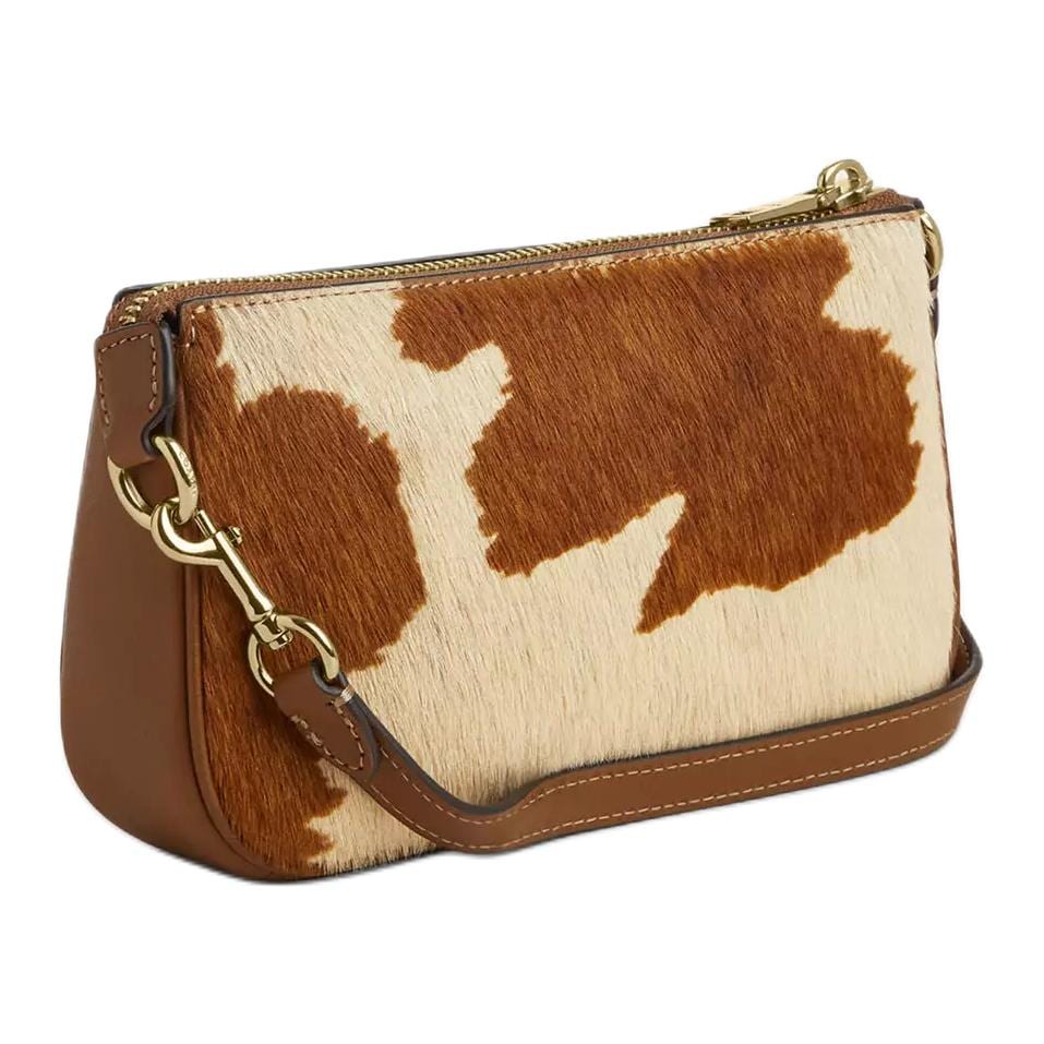 Coach Сумка-кроссбоди Nolita из гладкой кожи с пэчворком из телячьей кожи, маленькая, женская, коричнево-хаки CDW34-IMYFH