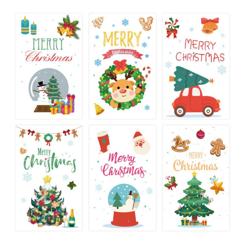 6Pcs Handmade Christmas Greeting Cards with Envelopes Folding Design DIY Xmas Card Cute Exquisite Christmas Gift Card Navidad