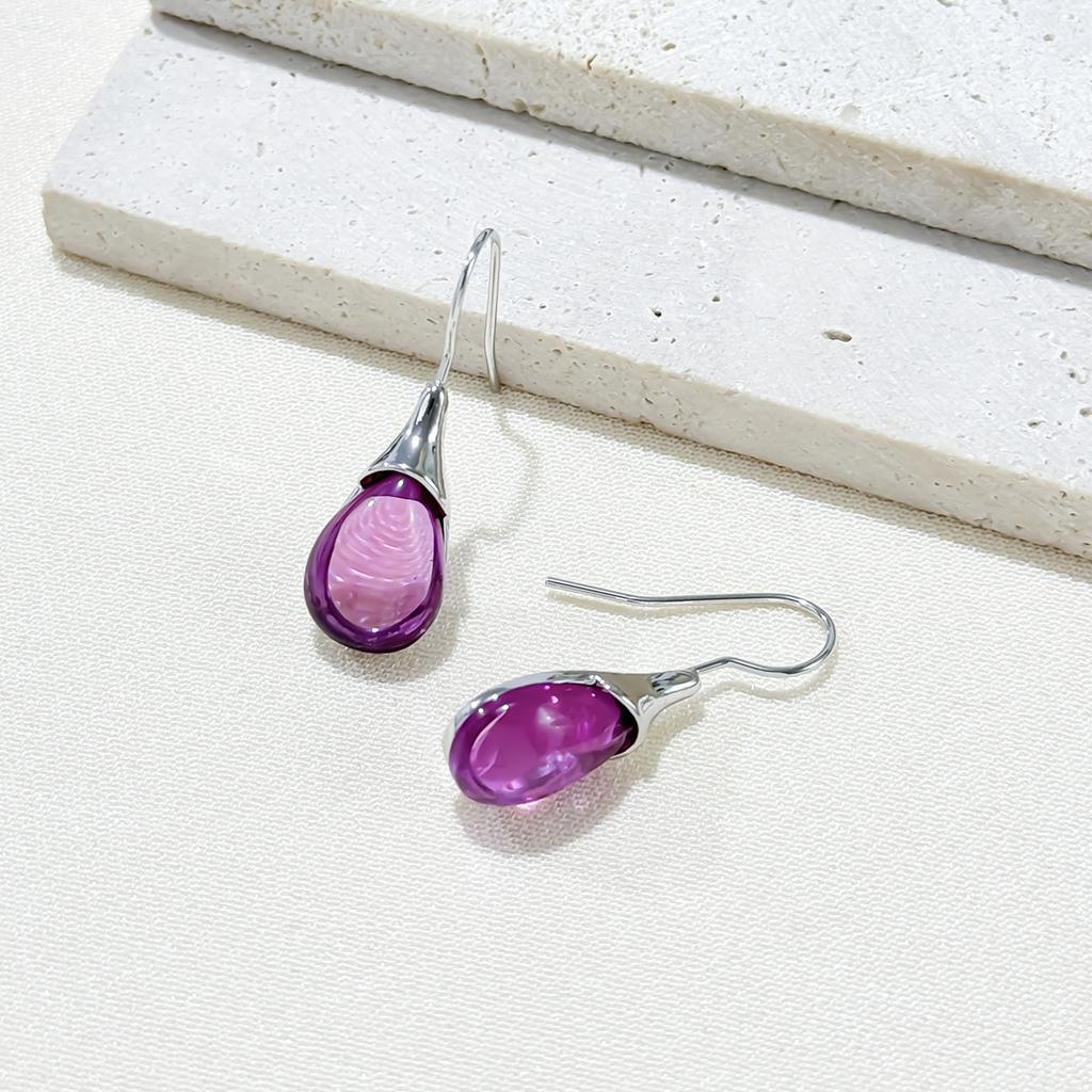 Серьги Longrui с инкрустацией из искусственного опала в форме капли воды, простые четырехцветные модные серьги с драгоценными камнями.