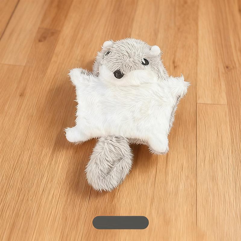 Cute Plush Flying Squirrel Cat Toy Sounding Bite Resistant Teeth Grinding Pet Playing Toy
