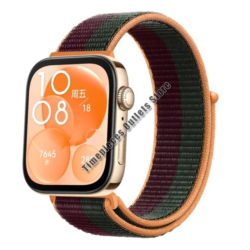 Нейлоновый ремешок-петля для Huawei Watch Fit 3 Sport, дышащий сменный браслет, браслет для Huawei Watch Fit 3, аксессуары для ремня