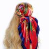 Spring And Autumn Female Satin Scarf,Big Square Scarves Hijabs Printed,Women Scarf,Purple Polyester Silk Scarf Shawl 90*90cm