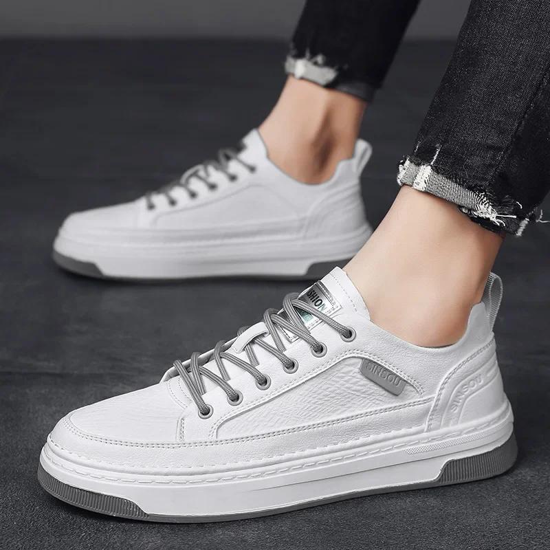 Fashion Luxury Casual Shoes Outdoor Men's Sneakers Tenis Masculino Skateboard Men Shoes Brand Genuine Leather Suede Flats Men 2024