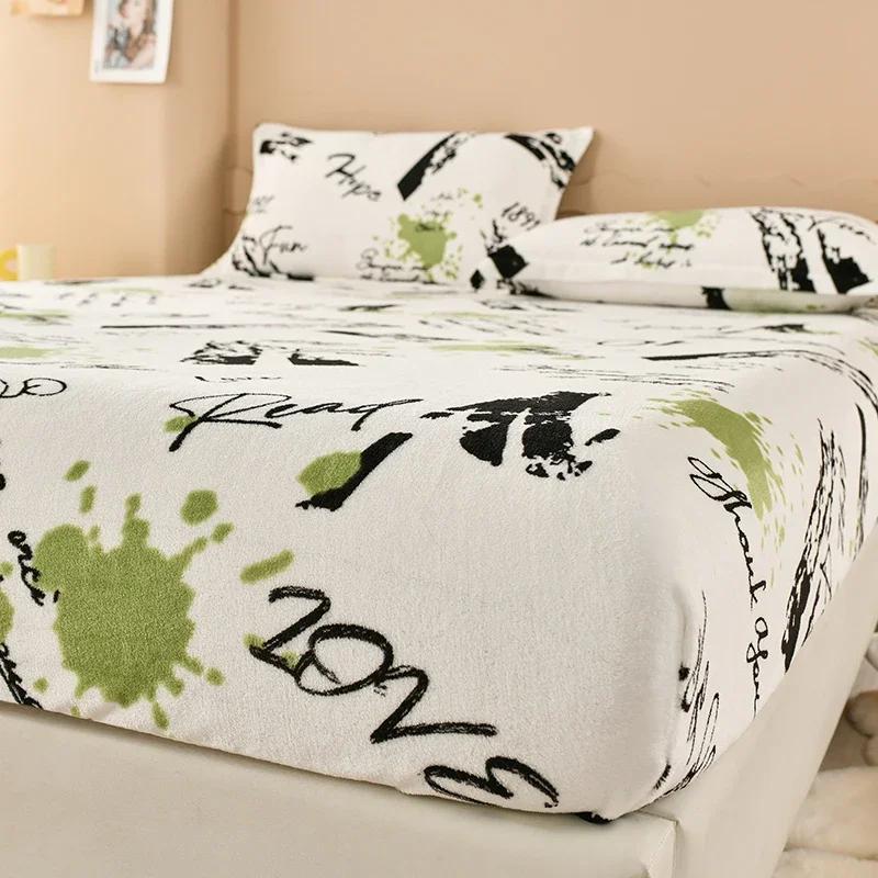 Зимняя теплая простыня со звездами, фланелевая флисовая простыня для двуспальной кровати размера Queen/King, универсальный наматрасник180