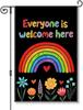 Perfectinsoy Everyone Is Welcome Here Funny Garden Ag, Inclusive Equality Diversity Gay Pride Month Yard Banner, Welcome Y