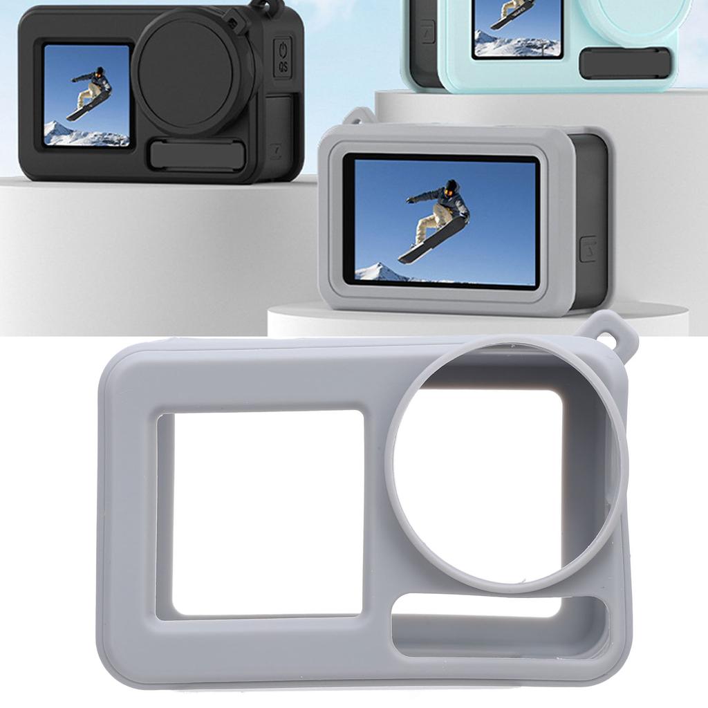 Silicone Case for Action 5 Pro Washable Soft Anti Collision Sports Camera Silicone Cover with Lens Lanyard