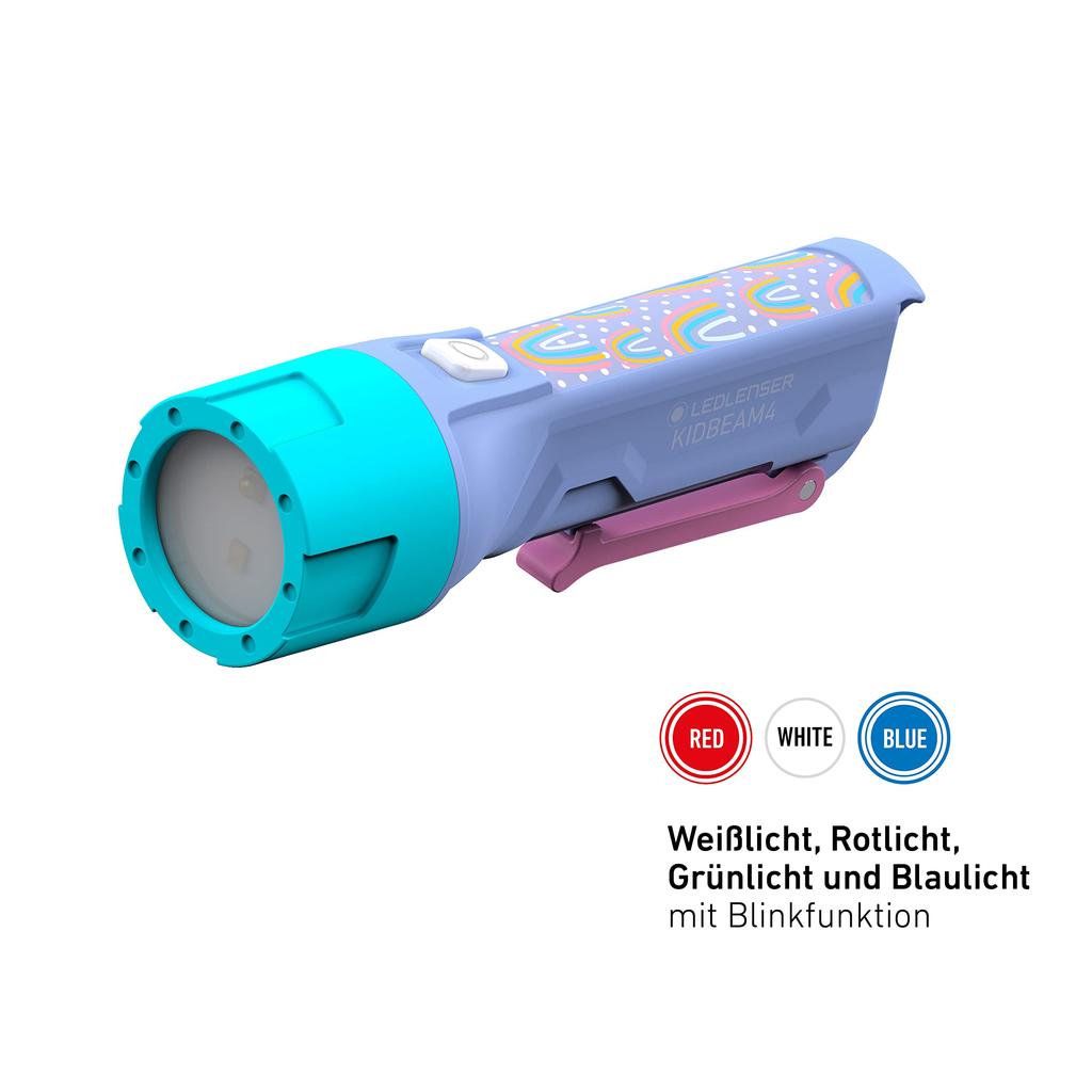 Ledlenser KIDBEAM4 Green LED Flashlight for Max 70 502754 Japanese Small Dinosaur-Patterned Kids, Battery-Operated, Lumens, [Official Product],