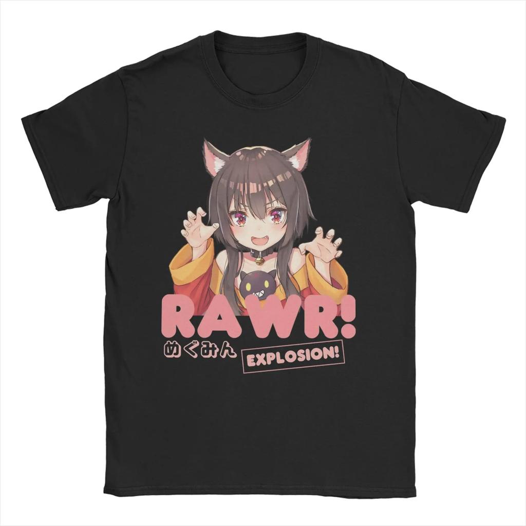 Футболка Konosuba Мегумин для Мужчин Женщин Смешная Хлопковая Футболка С Круглым Вырезом С Коротким Рукавом Футболки Одежда