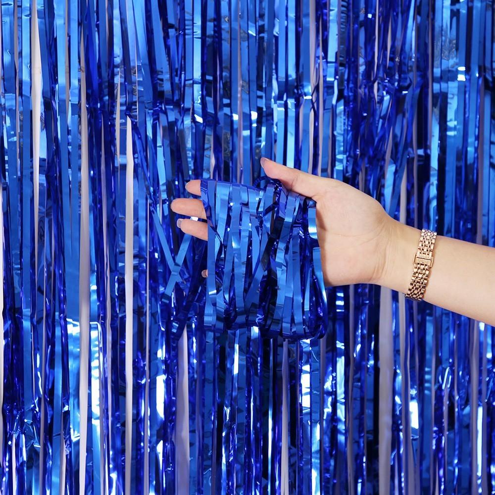 Exquisite Blue Rain Silk Curtain Ideal For Festive Party And Wedding Decorations