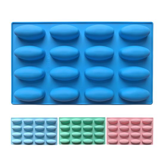 Силиконовая форма для выпечки 16 ячеек Овальная форма для шоколада Антипригарная Безопасна для морозильной камеры и духовки Форма для десертов Формы для выпечки Торта Желе Мороженого