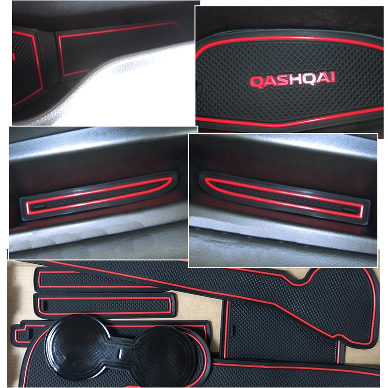 Противоскользящие коврики для ворот и пазов, коврики с дверными пазами для Nissan Qashqai J11 2014 2015 2016 2017 2018 Rogue спортивные аксессуары 6 шт./компл.