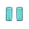 [F3934] - Rectangle Turquoise Silver Brilliant - 3x7 Mm