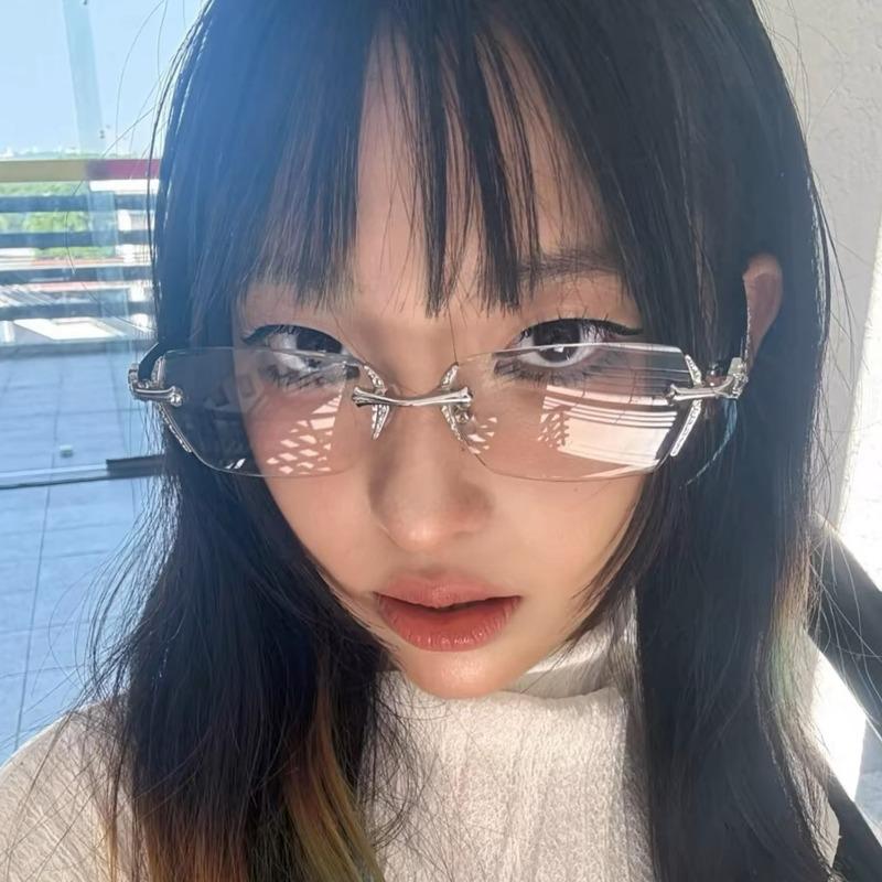 Женские винтажные очки без оправы Y2K для мужчин, деловые, модные, дорожные очки, анти-усталость глаз, высококачественные металлические шарниры, очки