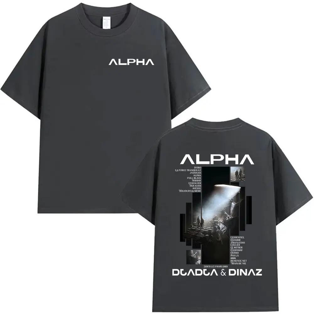 Рэпер Alpha Djadja & Dinaz Альбом 2025 Графические футболки Мужской хип-хоп Готический свитшот с коротким рукавом Уличная одежда Большой размер Свободный