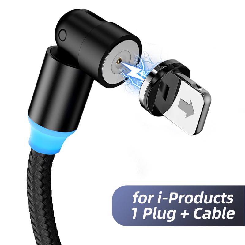 Магнитный зарядный кабель с вращением на 540°, USB-кабель типа C/Lightning, кабель для микрозарядки iPhone, IOS/Android