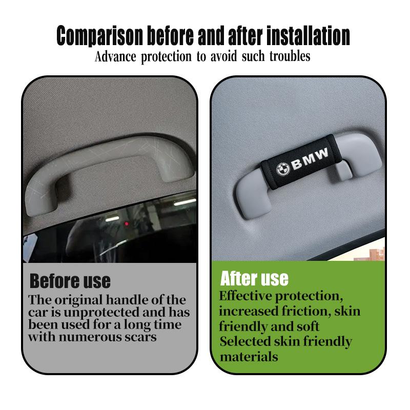 FA3-Plush Car Roof Armrest Handle Protective Cover Anti Slip Interior For BMW M Performance E36 E46 E60 E90 E91 E92 E93 F30 F20